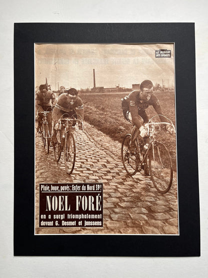 Vintage Cycling Print - Paris Roubaix Race, 1959