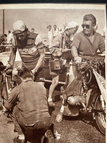 Vintage Tour de France cycling print 1957 Rene Privat - Mercier