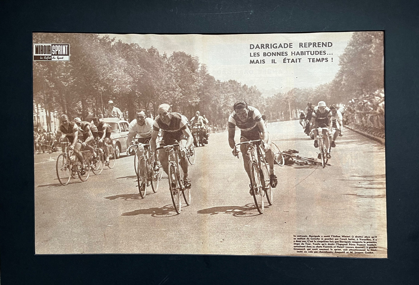 Vintage Cycling Print - Andre Darrigade, Tour de France, Original 1959