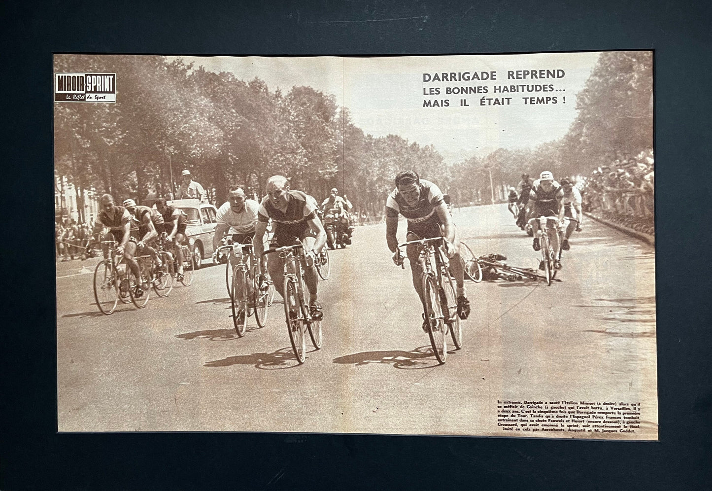 Vintage Cycling Print - Andre Darrigade, Tour de France, Original 1959