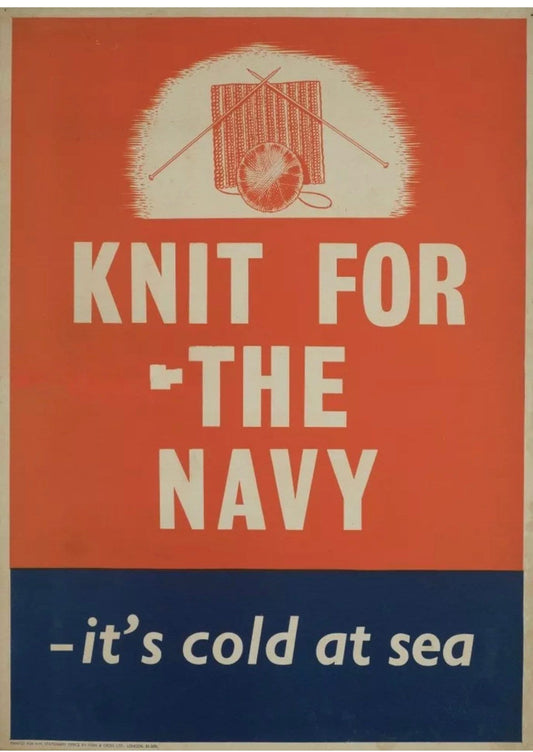 WW2 propaganda Poster “Knit for the navy”