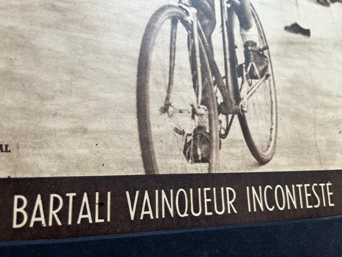 Vintage Cycling Print - Tour de France Winner, Gino Bartali, Original 1948