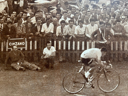 Vintage Cycling Print - Jacques Anquetil, Tour de France Montjuich, Original 1957