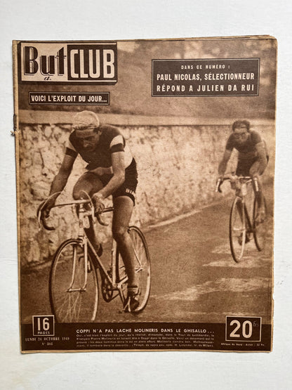 Vintage Cycling Print - Bianchi, Fausto Coppi, Original 1950