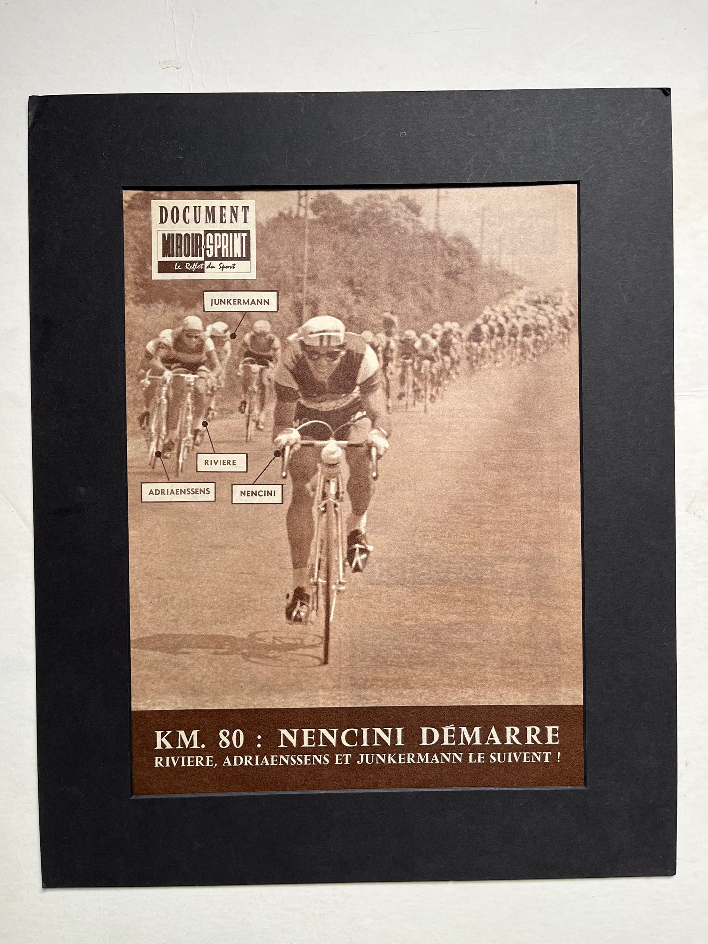 Vintage Cycling Print - Tour de Fance, Roger Rivière, Gaston Nencini, Original 1960