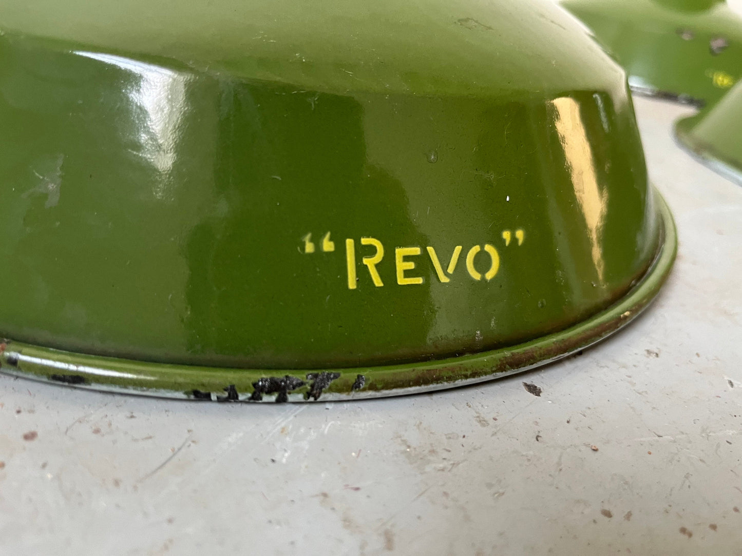 Vintage Industrial Lamp Shades - REVO 1930s/40s Dark Green, 1960s