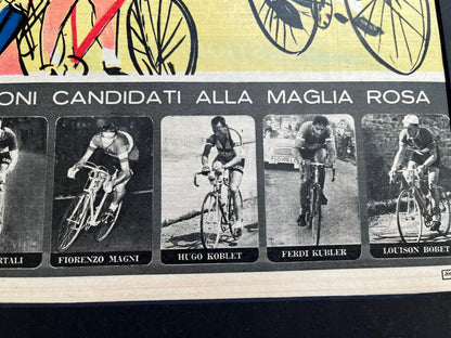 Vintage Cycling Print - Fausto Coppi/Bianchi, Original 1953, Giro d’Italia