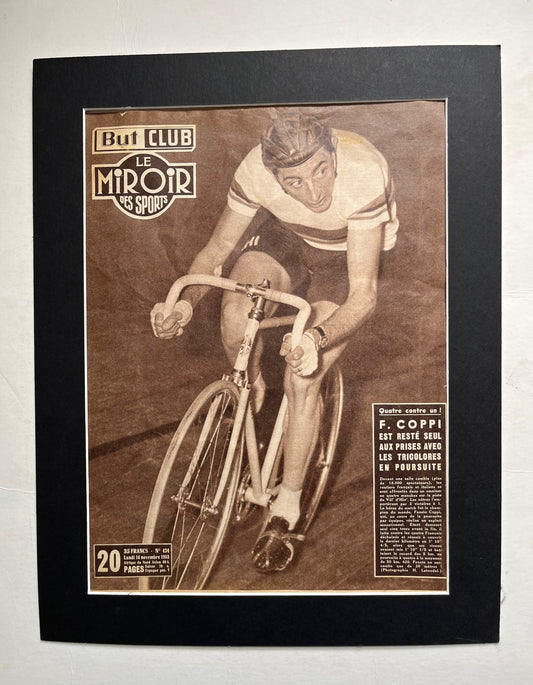 Vintage Cycling Print - Fausto Coppi/Bianchi Original, 1953