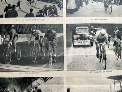 Vintage Cycling Print - Les 8 Grandes Victoires de Louison Bobet, Original c1951