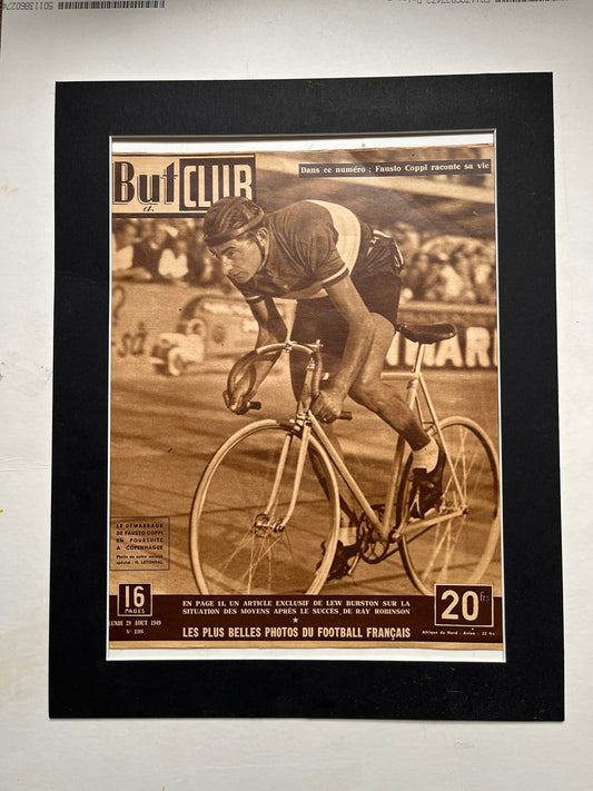 Vintage Cycling Print -  Fausto Coppi/Bianchi Original, 1949