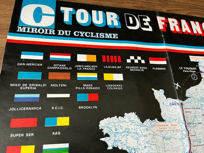 Vintage Tour de France Route Map, Eddy Merckx era, 1976