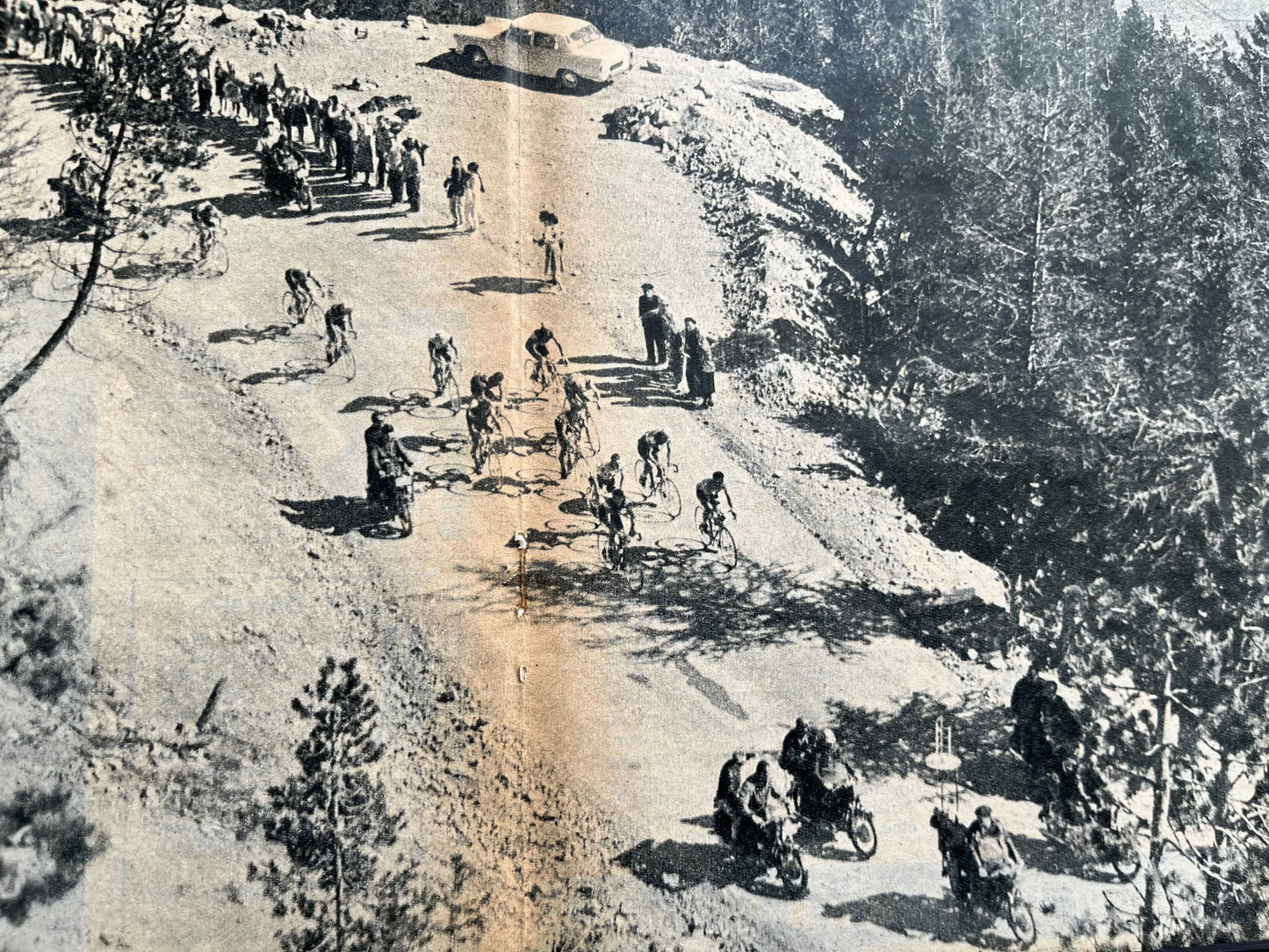 Vintage Cycling Print - Tour de France, Col D’Izoard, Original 1960s