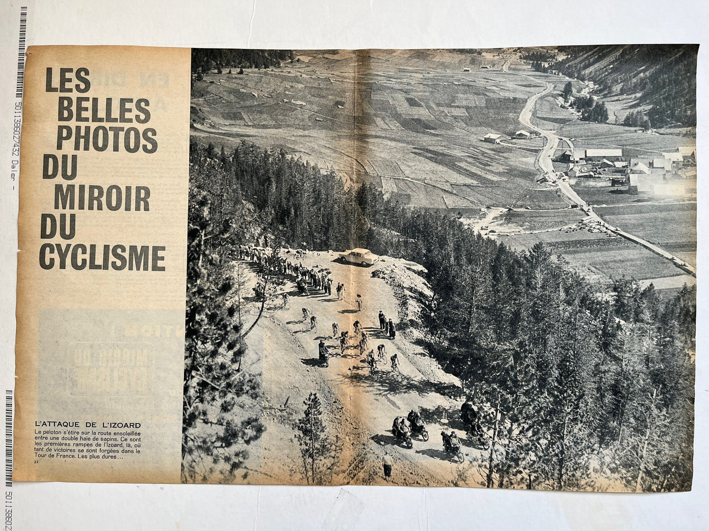 Vintage Cycling Print - Tour de France, Col D’Izoard, Original 1960s