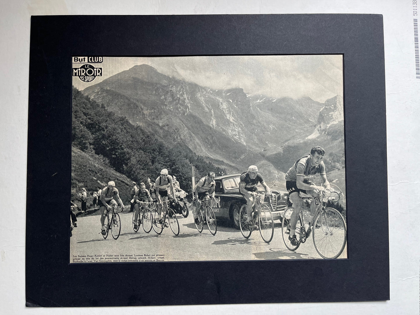 Vintage Tour de France cycling print Louison Bobet Hugo Koblet 1951