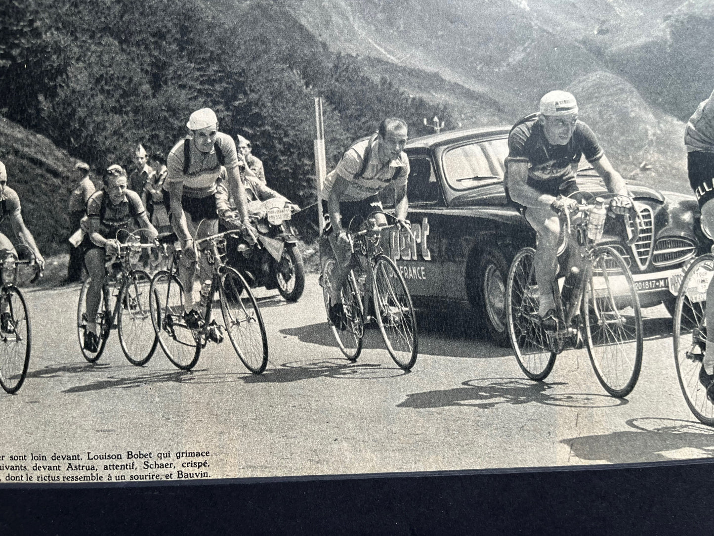 Vintage Tour de France cycling print Louison Bobet Hugo Koblet 1951