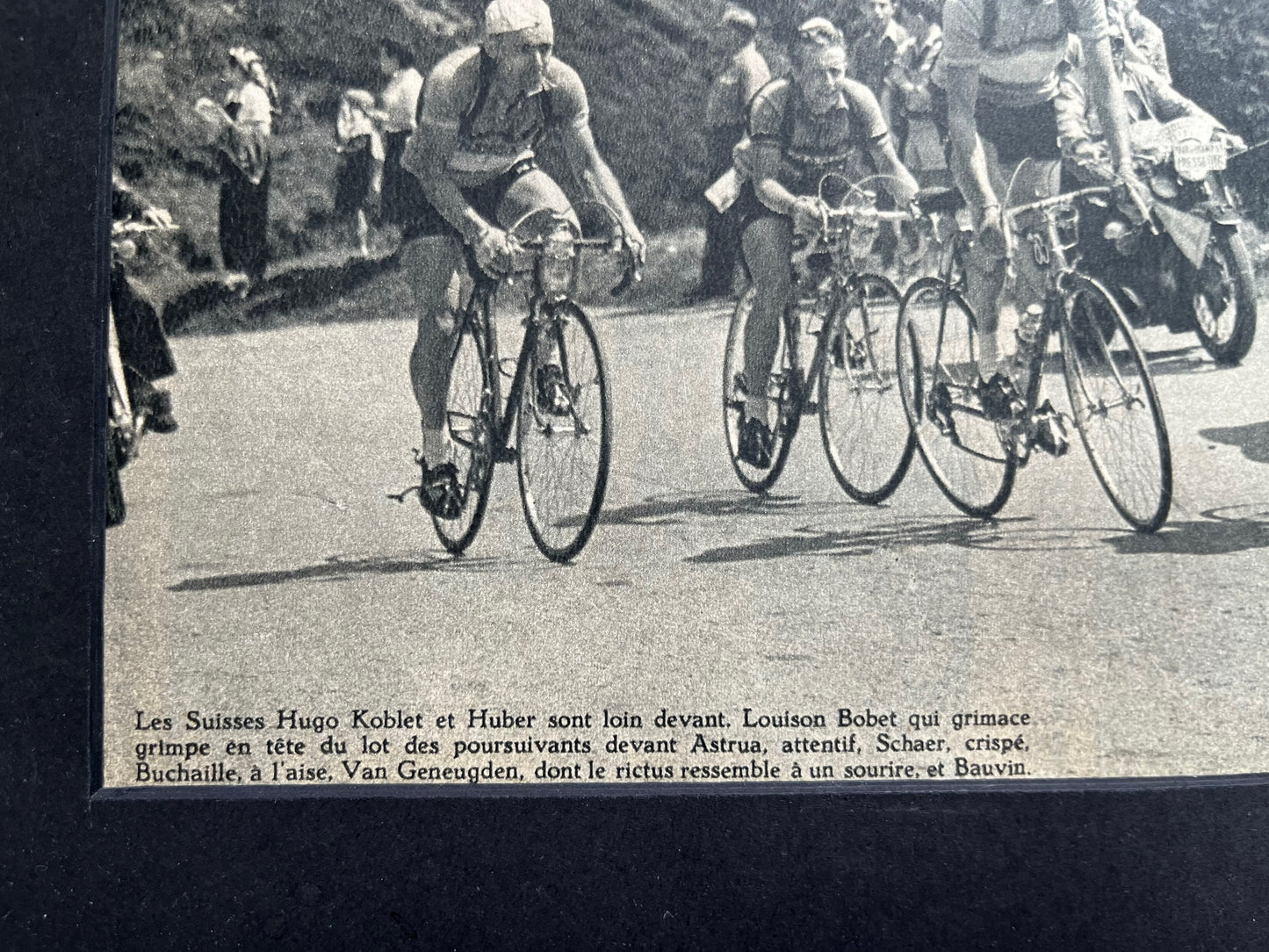 Vintage Tour de France cycling print Louison Bobet Hugo Koblet 1951