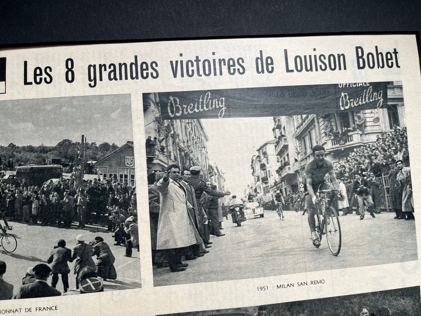 Vintage Cycling Print - Les 8 Grandes Victoires de Louison Bobet, Original c1951