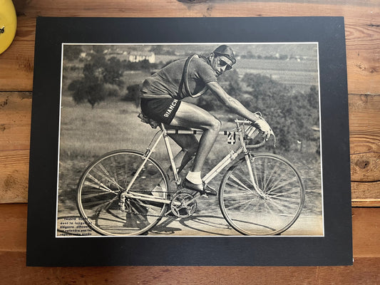 Vintage Fausto Coppi Bianchi print 1950