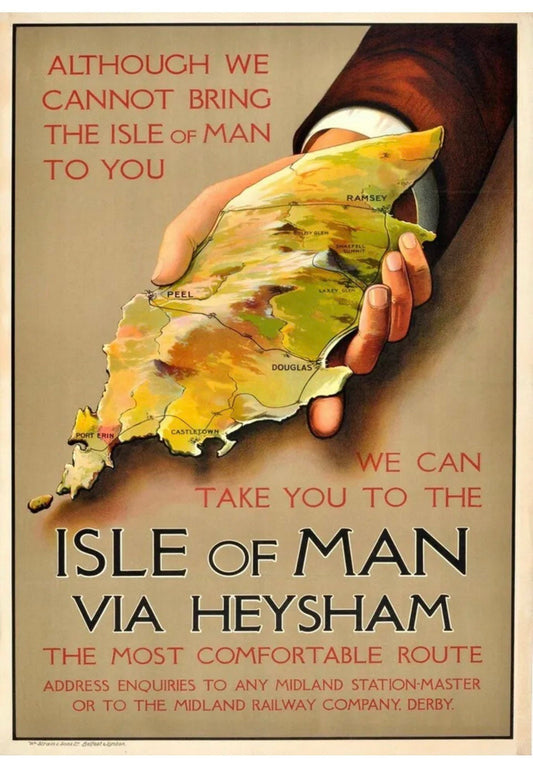 Vintage Travel Poster - Isle of Man, Midland Railway, 1920