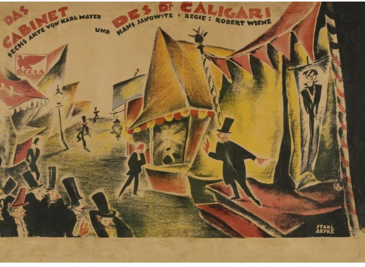 Vintage German Expressionism Film Poster - The Cabinet of Doctor Caligari, c1919