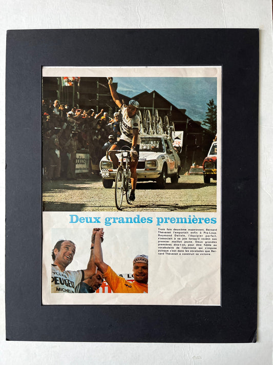 Vintage Cycling Print - Tour de France, Bernard Thevenet, Original 1974