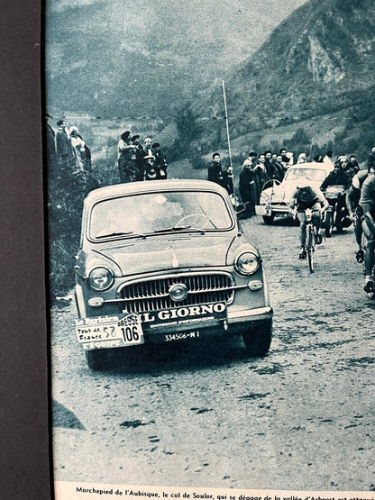 Vintage cycling print - Tour de France Louison Bobet 1950 col d’aubisque