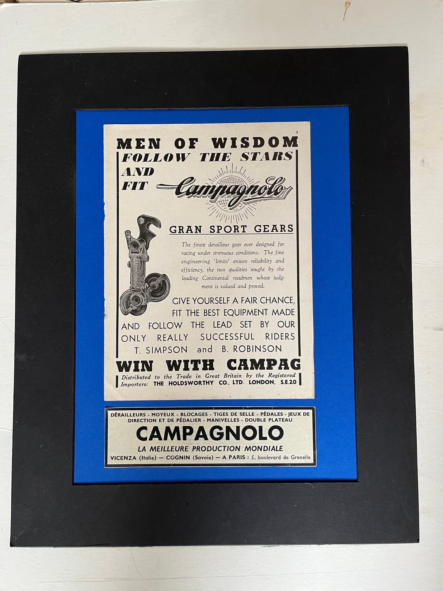 Vintage Cycling Advertisement - Campagnolo, Original 1960s