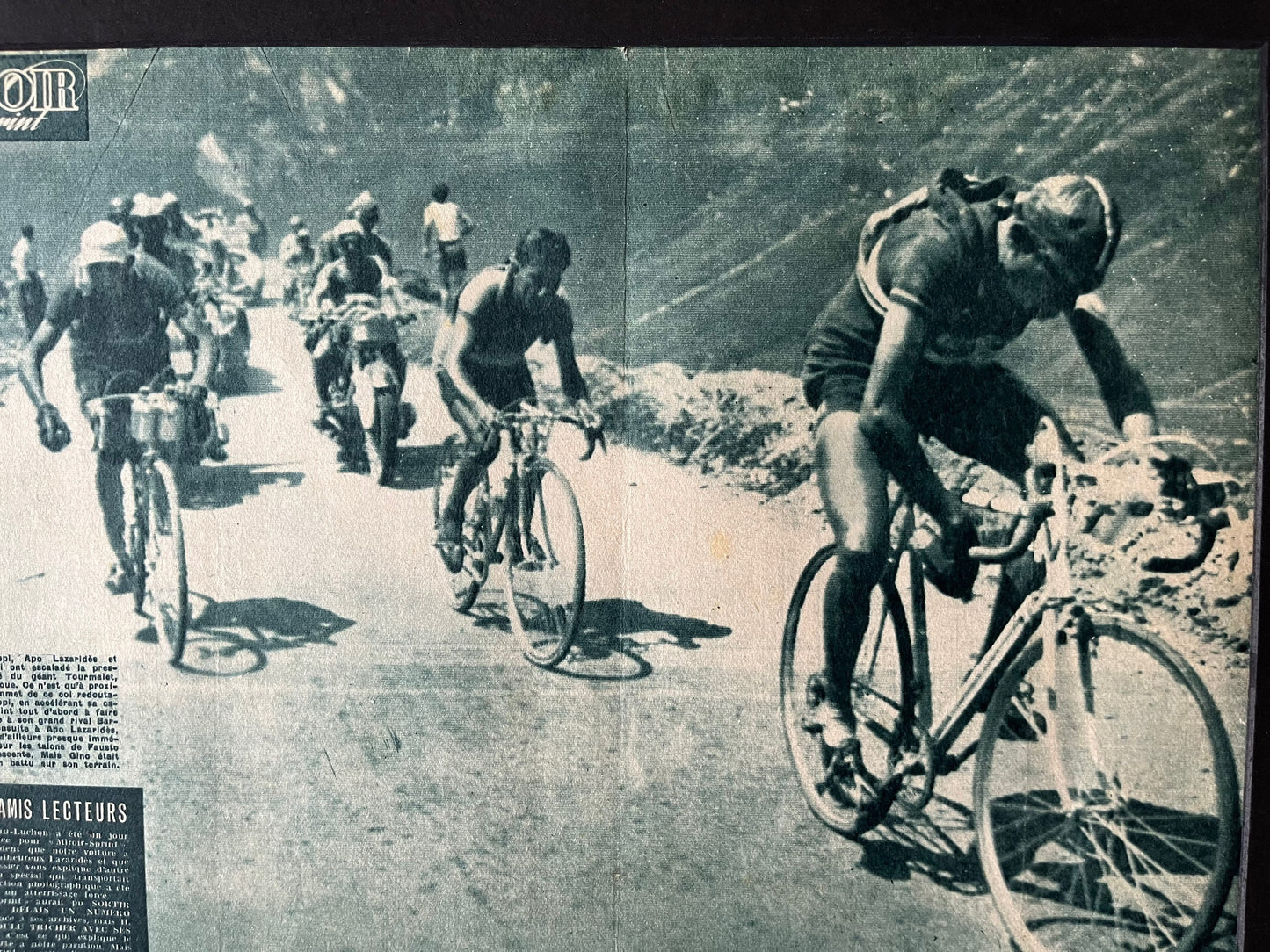 Vintage Cycling Print - Fausto Coppi/Gino Bartali, Original, Tour de France, 1949