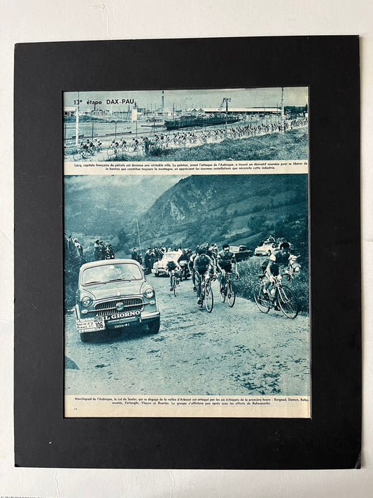 Vintage cycling print - Tour de France Louison Bobet 1950 col d’aubisque