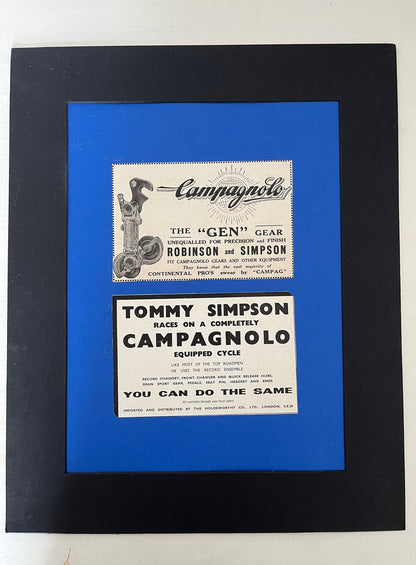 Vintage Cycling Print - Tom Simpson/Campagnolo, Original c1960