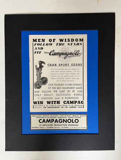 Vintage Cycling Advertisement - Campagnolo, Original 1960s